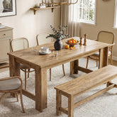 70.8" Dining Table for 6–8, Farmhouse Kitchen Table with Panel Legs for Dining Room 3