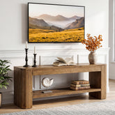 59“ Solid Wood TV Stand for 55–65 Inch TVs, Farmhouse Media Console with Open Shelves for Living Room or Bedroom 3