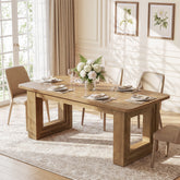 63" Dining Table for 4-6, Rectangular Kitchen Table with Rounded Edges & Sturdy Base 3