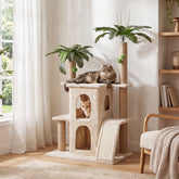 61" Tropical Palm Cat Tree Tower, Large Perch Platform for Indoor Cats 3