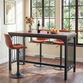 63" Bar Table, Industrial Counter-Height Pub Table with Metal Frame for Home Bar 3