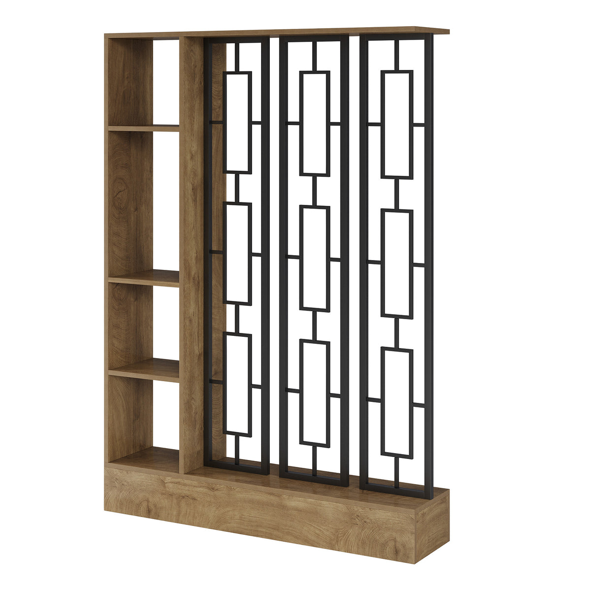 71" Room Divider with Shelves, Freestanding Living Room Storage Partition