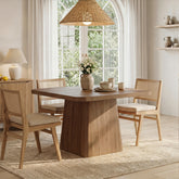 39" Square Solid Wood Dining Table for 2-4 People,  Modern Kitchen Table with Pedestal Base (Only Table) 3