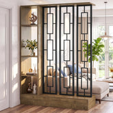 71" Room Divider with Shelves, Freestanding Living Room Storage Partition 3