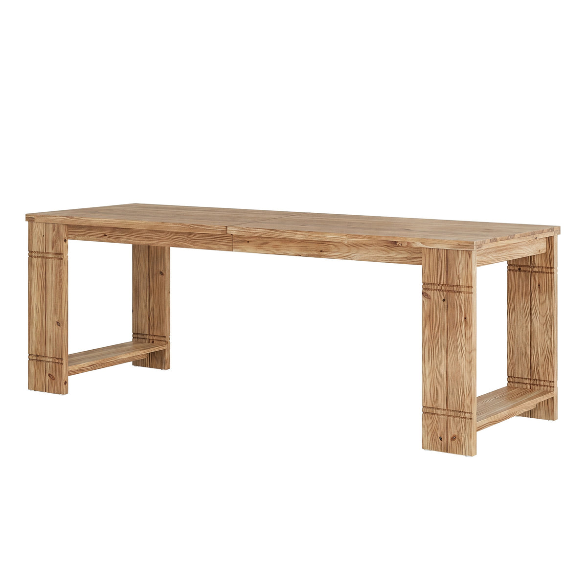 78.7" Solid Wood Dining Table, Rectangular Kitchen Table with U-Shaped Legs for 6-8