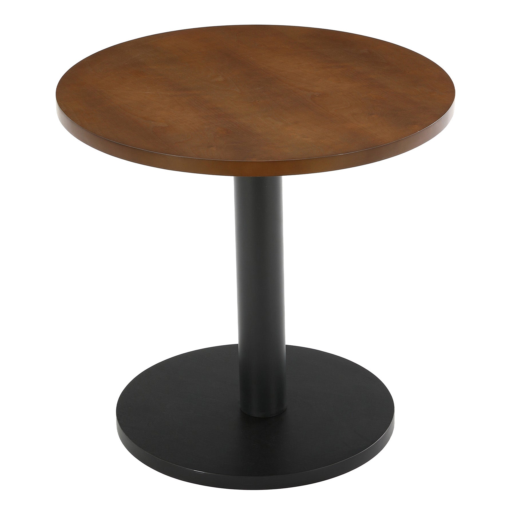 31.5-Inch Solid Wood Round Dining Table with Metal Pedestal Base, Small Kitchen Table for 2-4 People (Only Table)