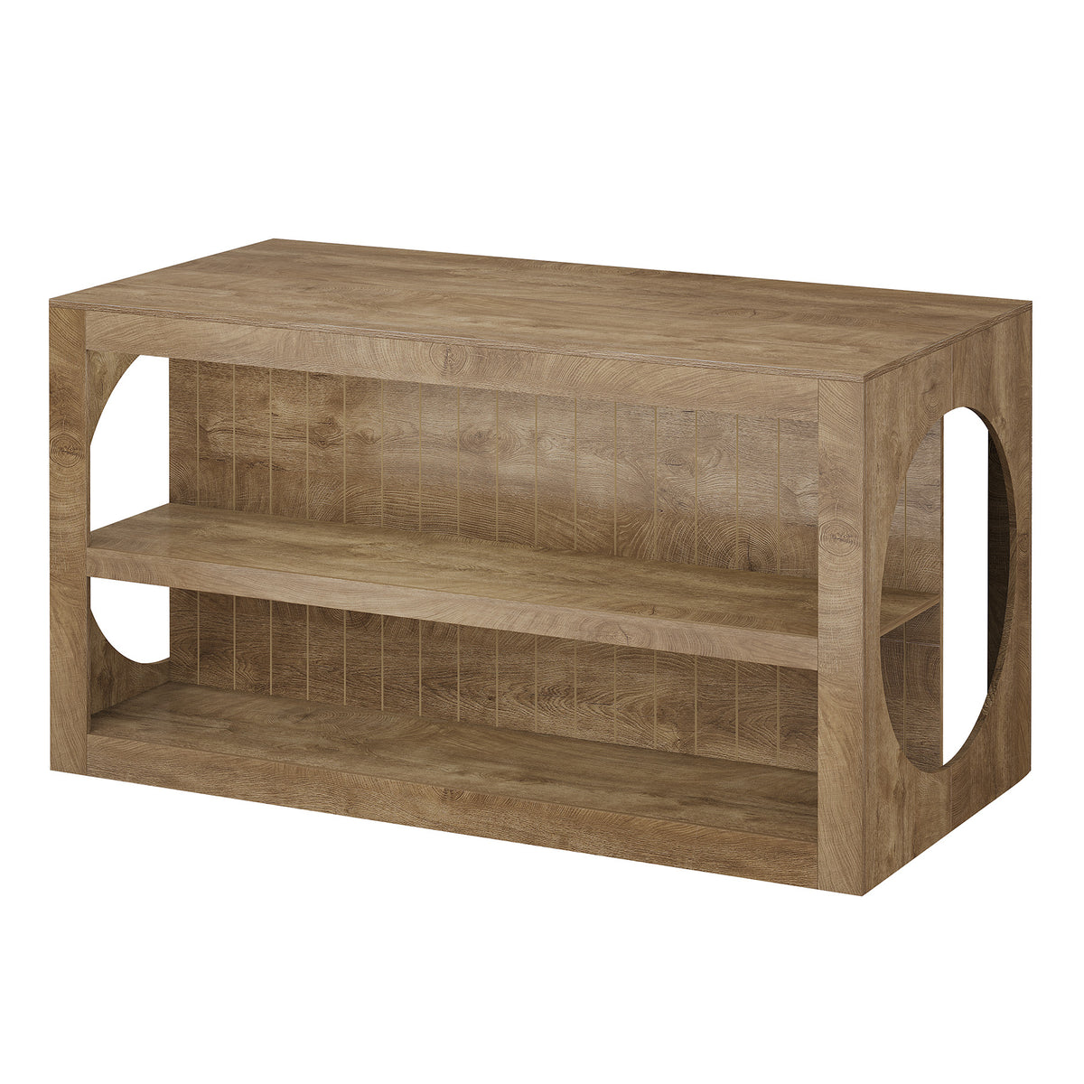 63" Farmhouse Kitchen Island with Seating, 3-Tier Storage, Large Countertop, Dining Room Table