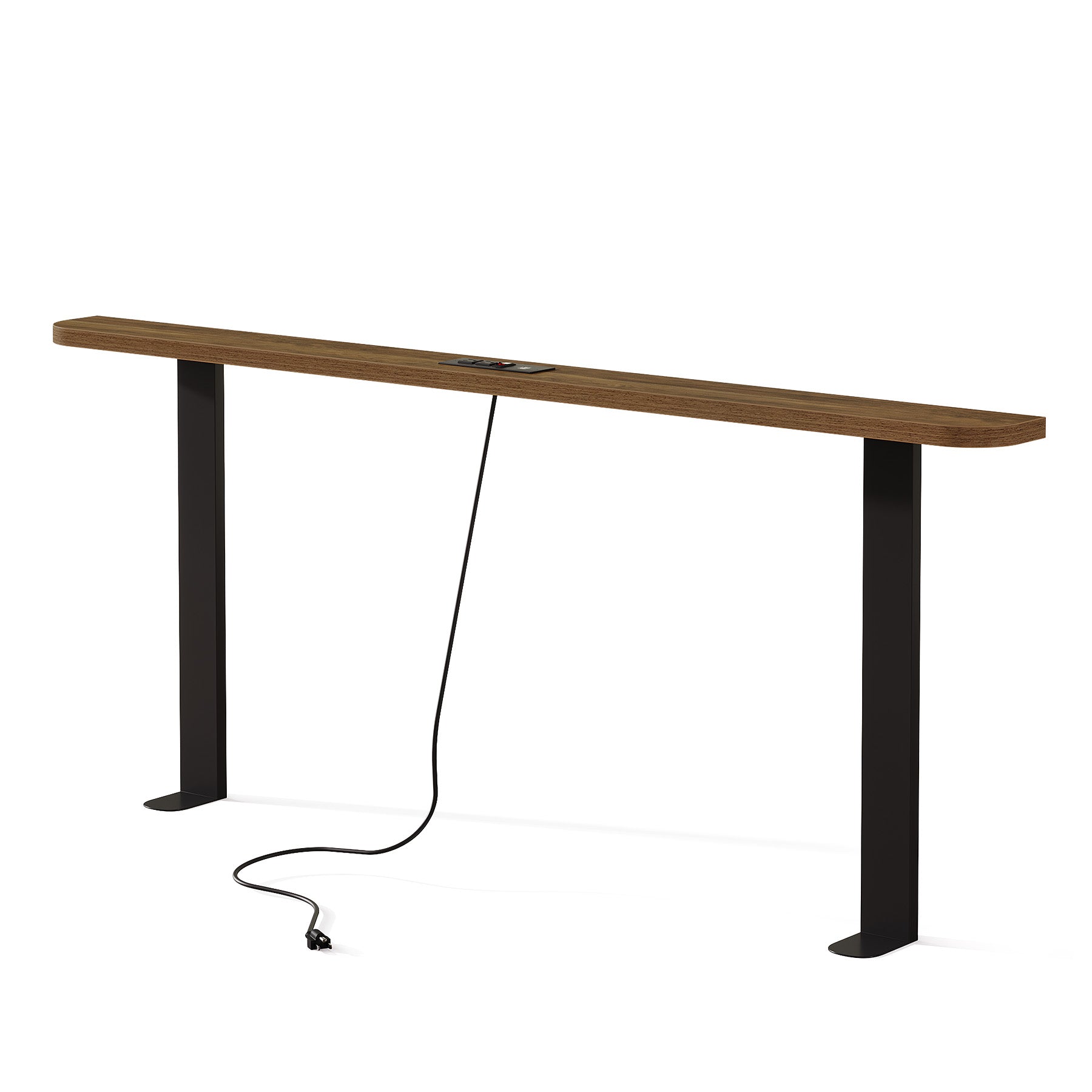 70.87" Behind Couch Table with Power Outlets, Skinny Console Sofa Table for Living Room