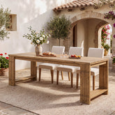 78.7" Solid Wood Dining Table, Rectangular Kitchen Table with U-Shaped Legs for 6-8 3