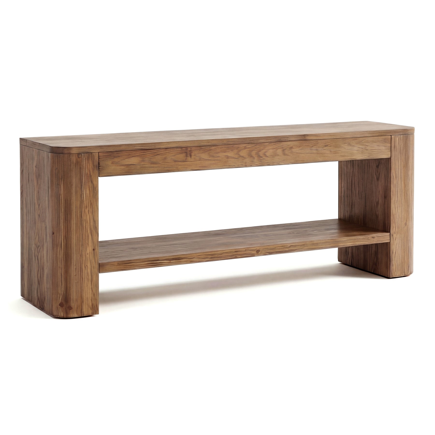 59“ Solid Wood TV Stand for 55–65 Inch TVs, Farmhouse Media Console with Open Shelves for Living Room or Bedroom