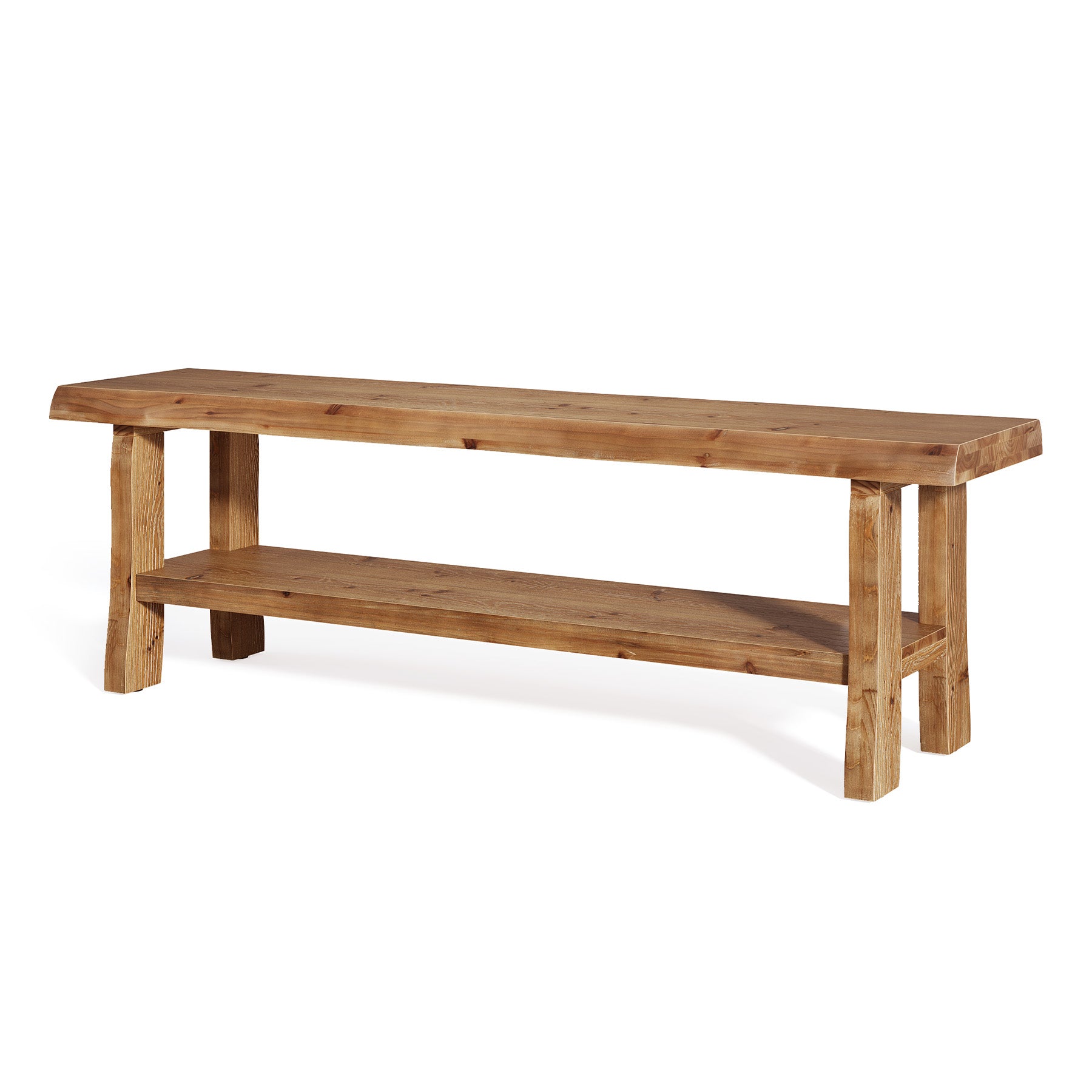 Solid Wood Dining Bench, 55" Farmhouse Kitchen Bench with Storage