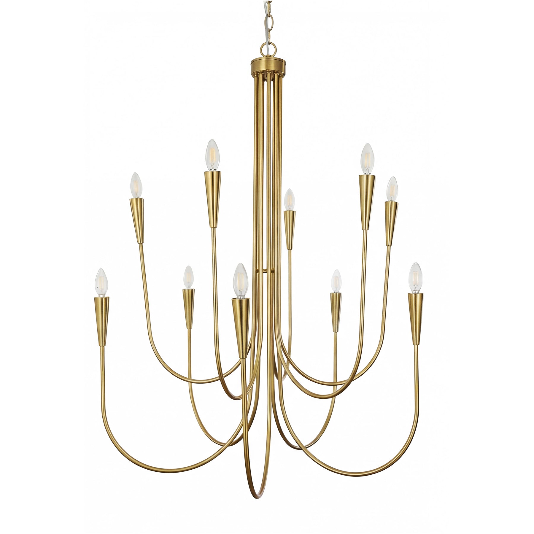 10-Light Modern Chandelier, U-Shaped Arms Pendant Light Fixture