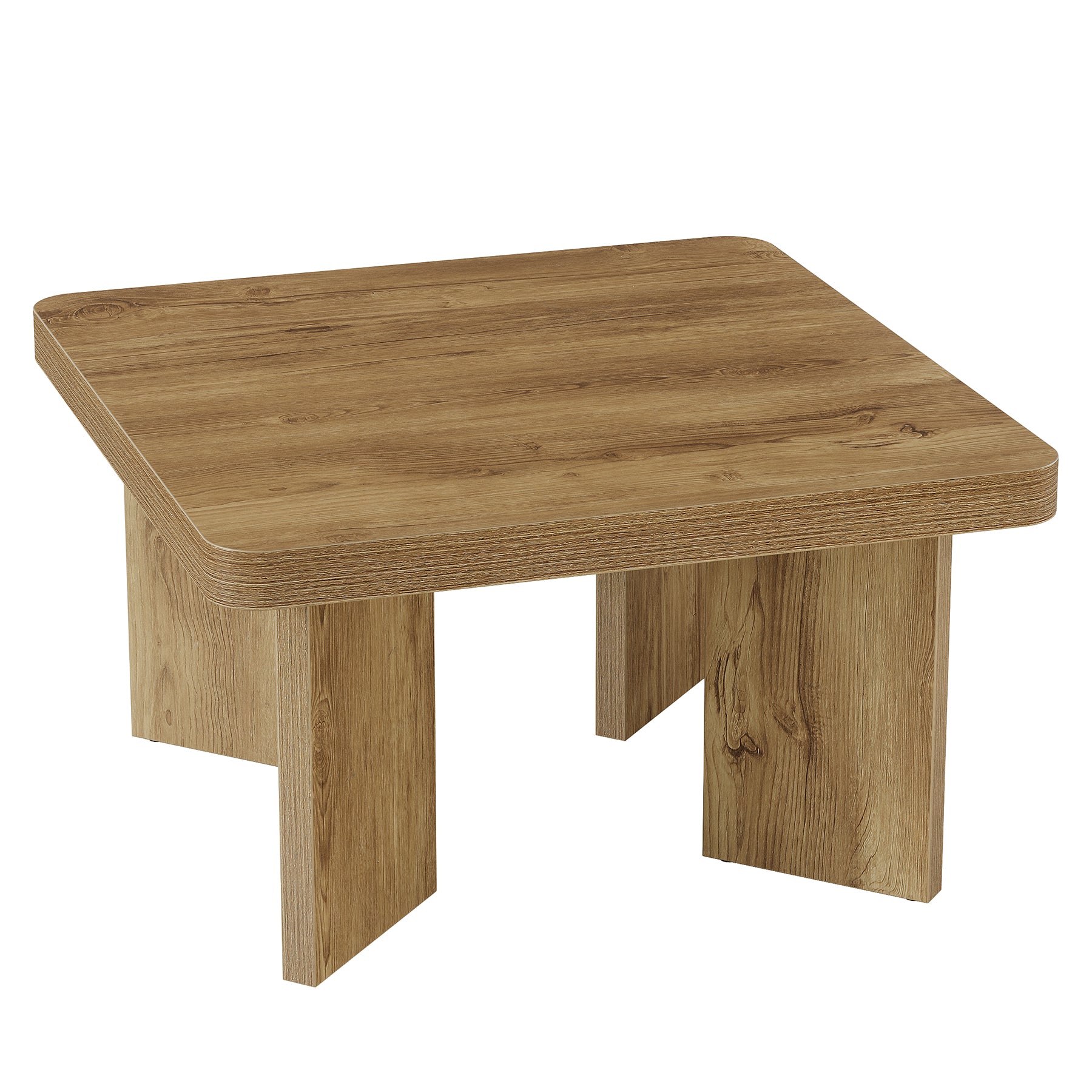 Tribesigns 31.5-Inch Farmhouse Coffee Table with Thickened Tabletop, Square Wood Center Table for Small Spaces