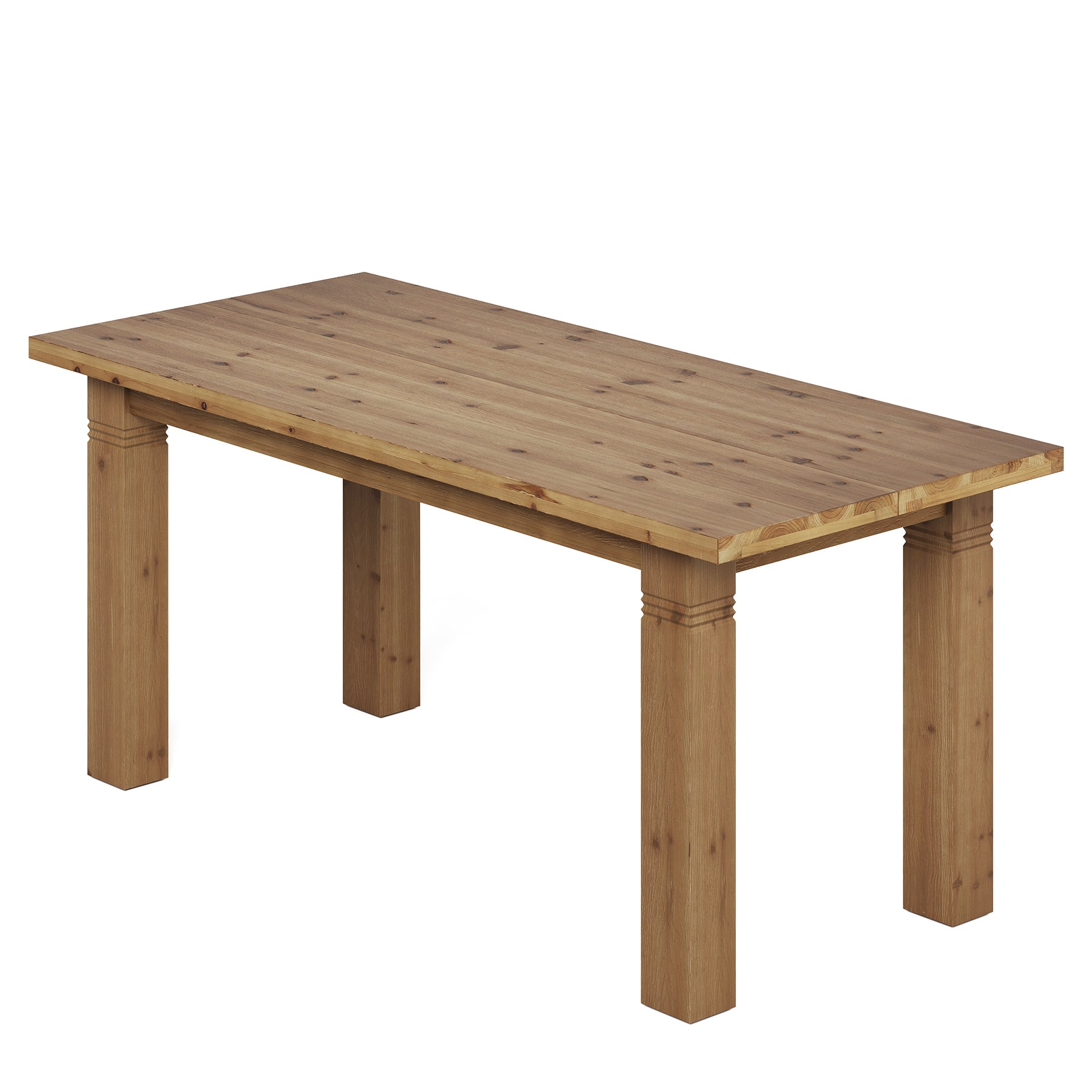 63" Solid Wood Dining Table for 4-6 People, Rectangular Kitchen Tables with Sturdy Legs