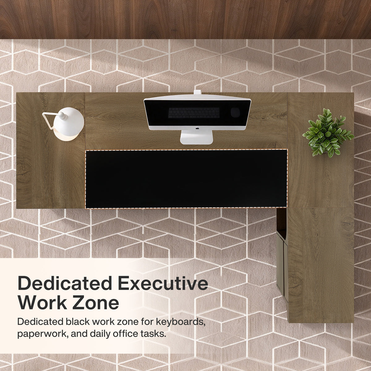 78" L-Shaped Executive Desk, Farmhouse Wood with 3 Drawers & Dual-Side Open Shelves