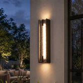 21.65" Outdoor LED Wall Sconce, Waterproof Wall Light Fixture with Water Ripple Acrylic 3