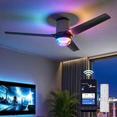 52" Ceiling Fan with RGB Light - 44 Dynamic Colors via App, Stepless Dimming 3CCT 3