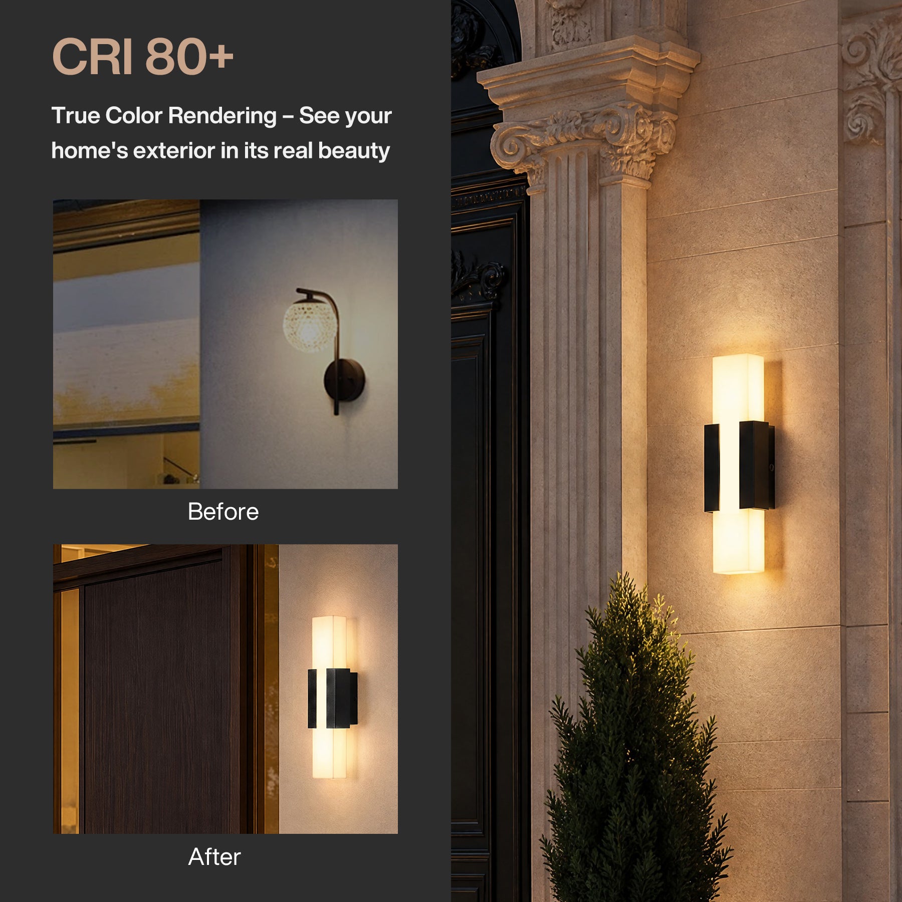 Outdoor Wall Light, Modern Exterior Wall Sconce with Metal Base & Acrylic Shade