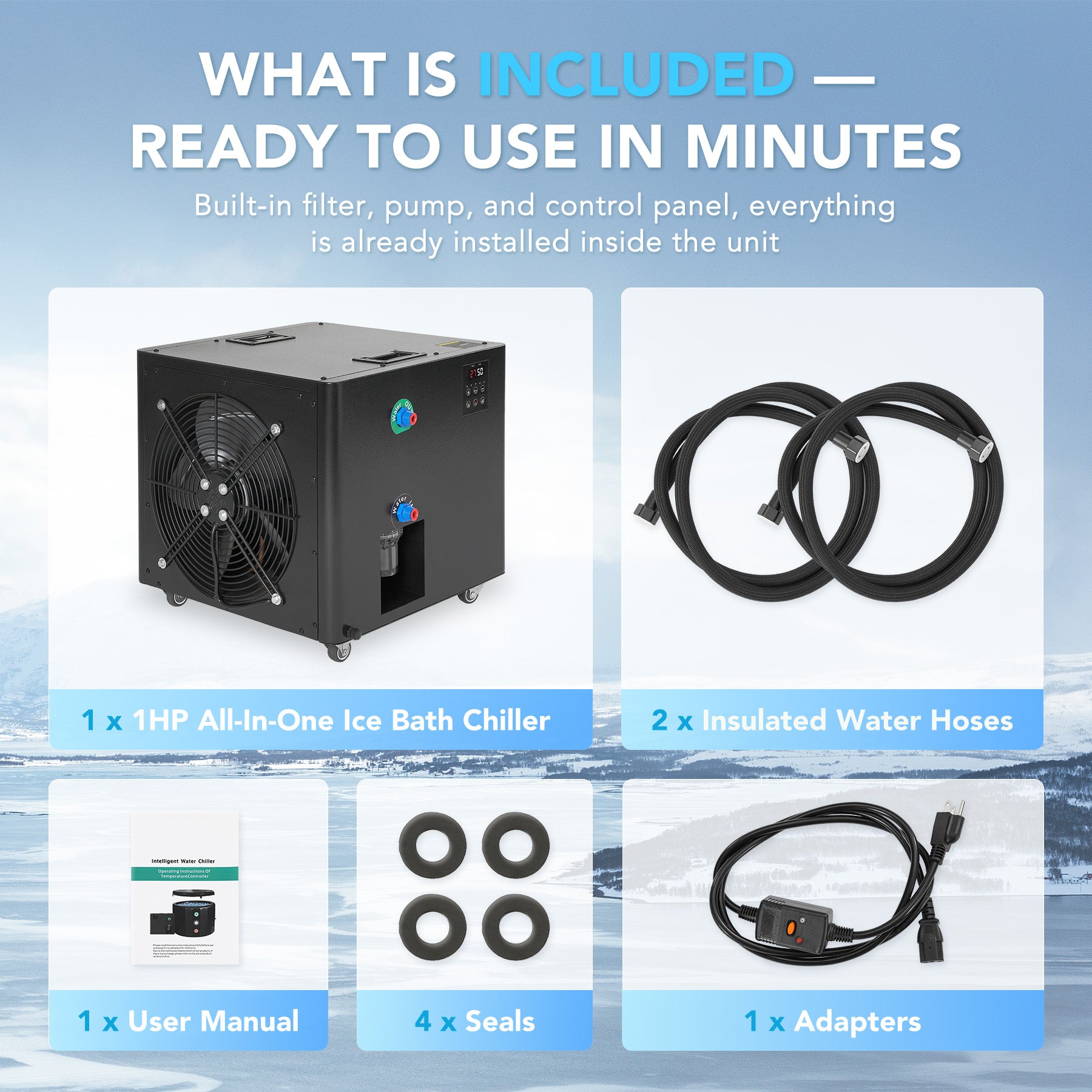1HP All-in-One Ice Bath Chiller Cooling & Heating Dual Mode