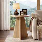 Tribesigns 19.7" Round End Table, Wooden Side Table for Living Room 3