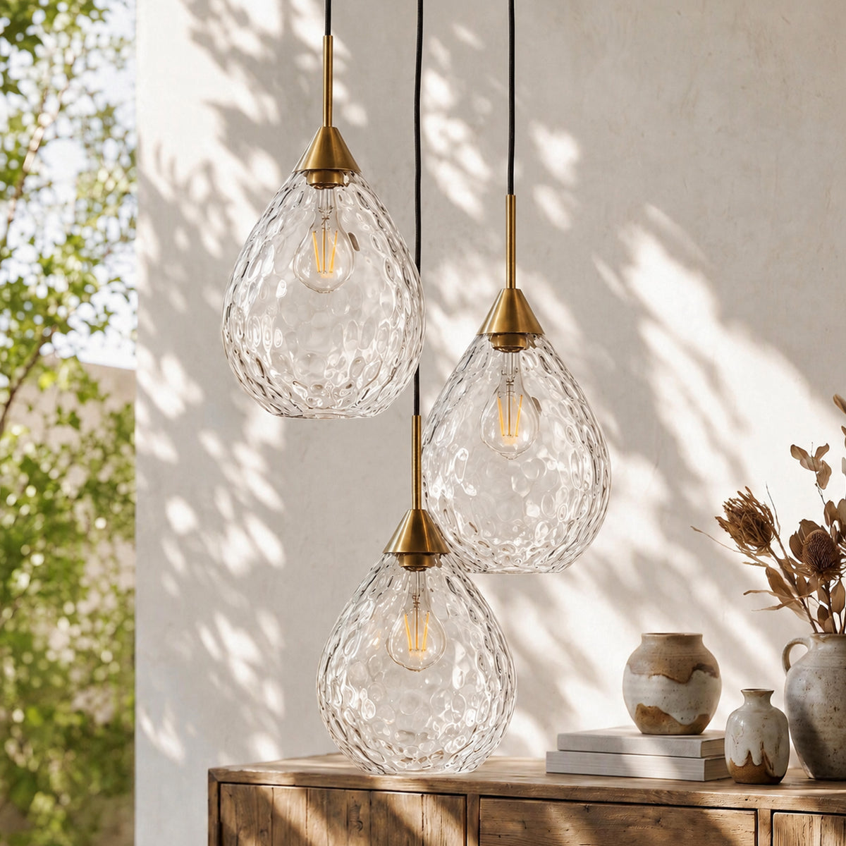 3-Light Pendant Light, Modern Hanging Cluster Ceiling Light Fixture, Adjustable Height