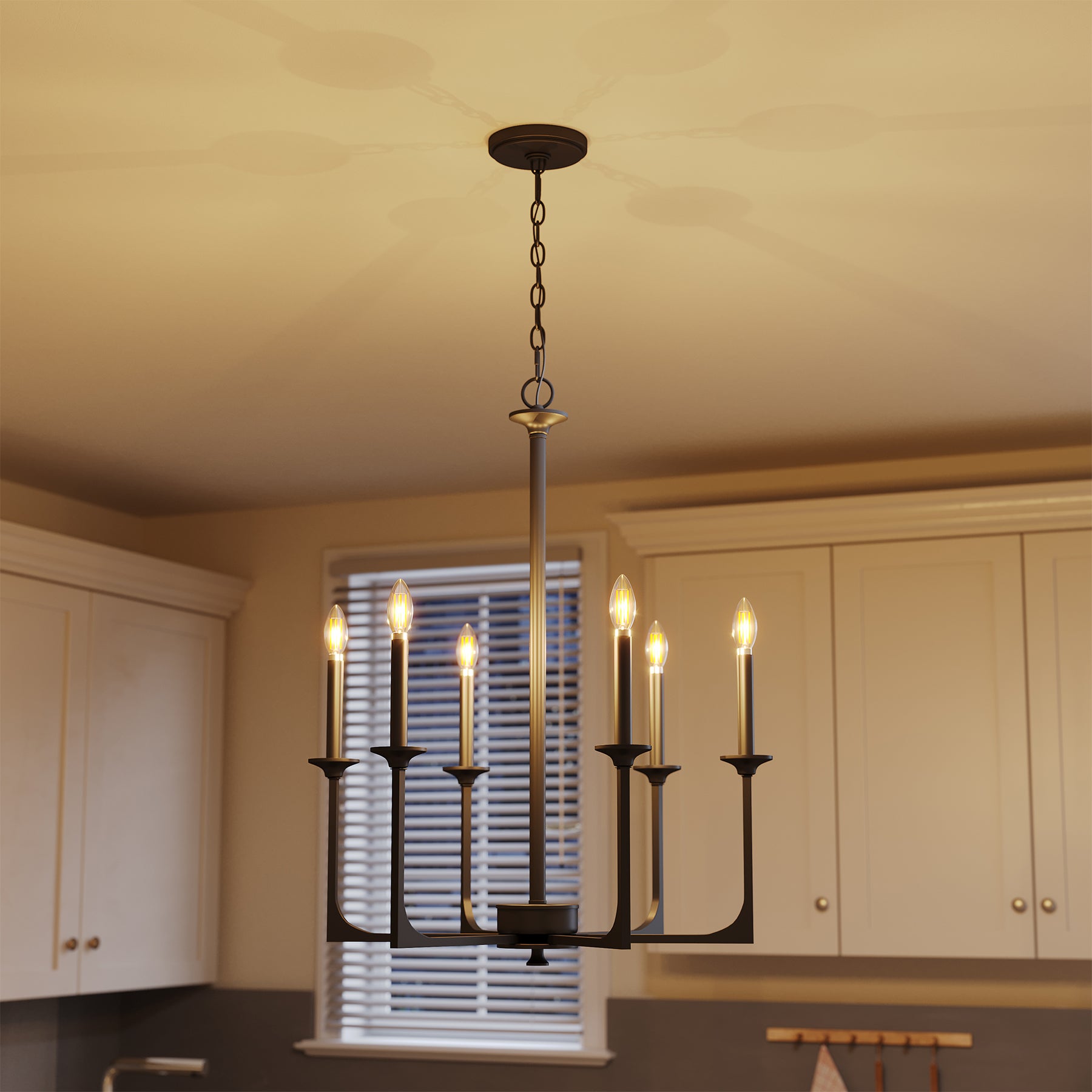 6-Light Chandeliers, 27" Pendant Light Fixtures Industrial Lighting