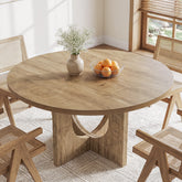 Tribesigns 47-Inch Round Dining Table with Fluted Pedestal Base, Farmhouse Kitchen Table for 4-6 People and Apartments 3