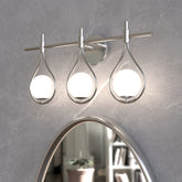 3-Light Bathroom Vanity Light, 22.5" Wall Lighting Fixture with Glass Shades 3