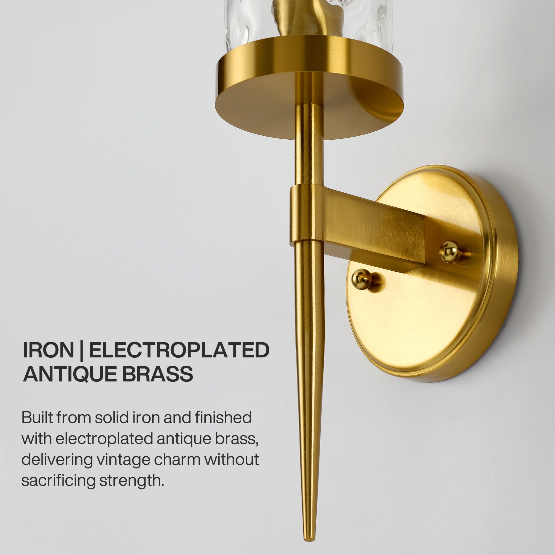 21.85" Modern Wall Sconces Set of 2, Bathroom Vanity Light Fixtures with Water Ripple Glass Shade