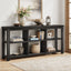 63" Console Table, 3-Tier Solid Wood Sofa Table with 6 Storage Cubes