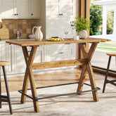 63" Bar Table, Solid Wood Counter Height Coffee Bar Cocktail Table 3