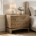 31.5" Oversized Nightstands with 2 Drawers, Farmhouse Bedside Table with U-Shaped Base