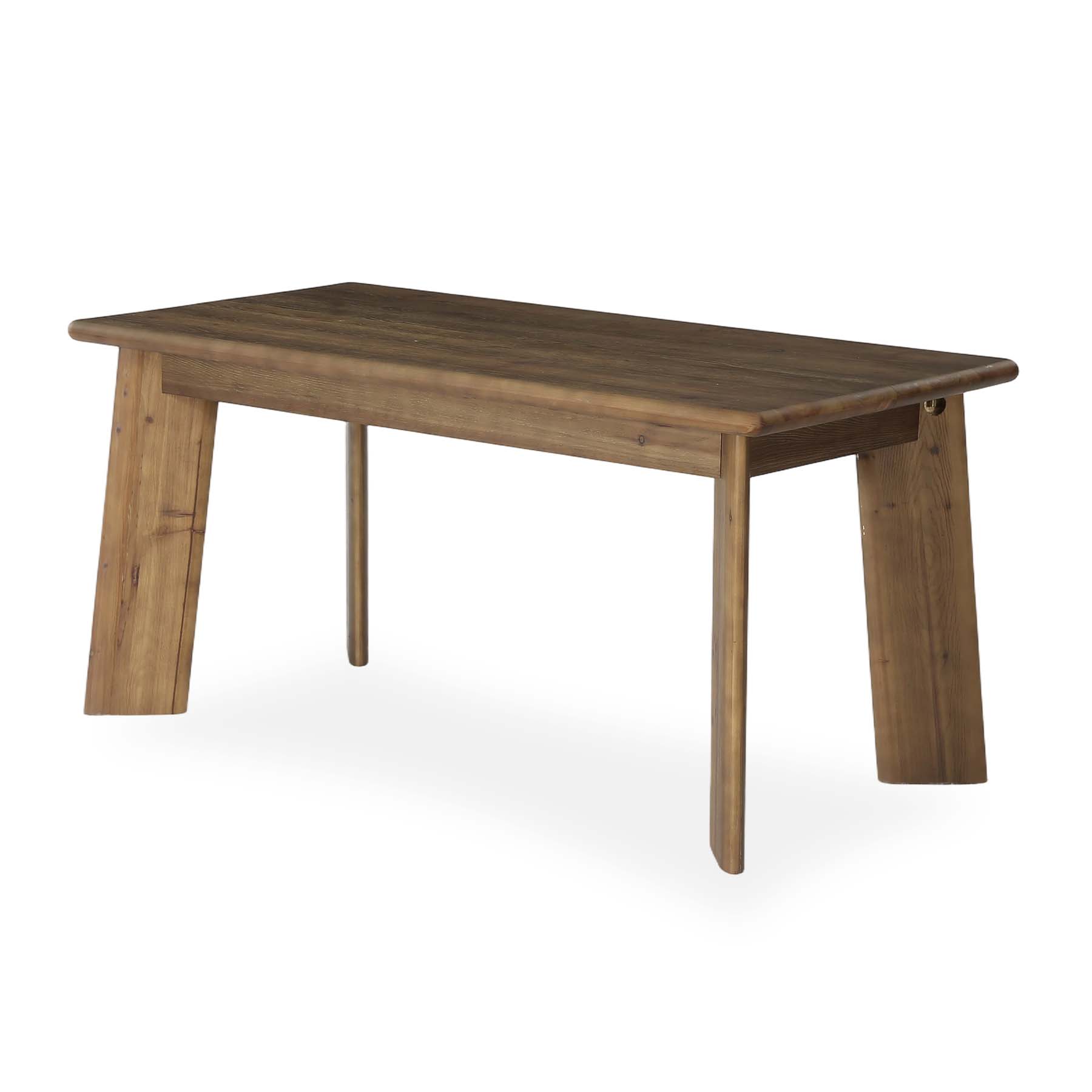 63" Solid Wood Dining Table for 4-6, Rectangular Farmhouse Kitchen & Dining Room Table with Angled Legs, Vintage Style