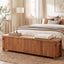 63" Solid Wood Storage Bench, Farmhouse End of Bed Bench with Soft-Close Lid for Bedroom