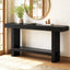 63" Solid Wood Console Table, 2-Tier Narrow Entryway Table for Hallway