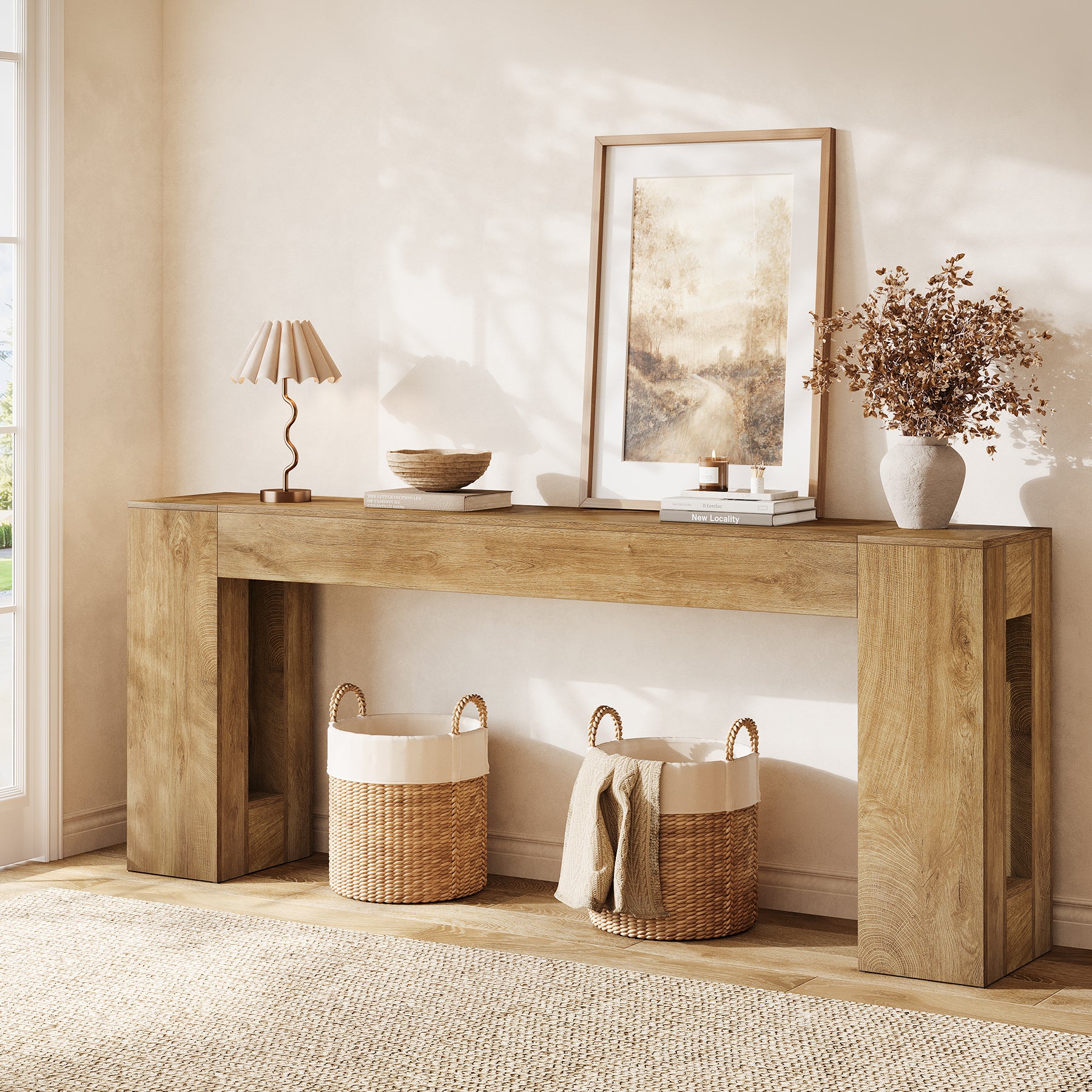 Tribesigns 78.74" Console Table, Modern Geometric Sofa Table for Entryway