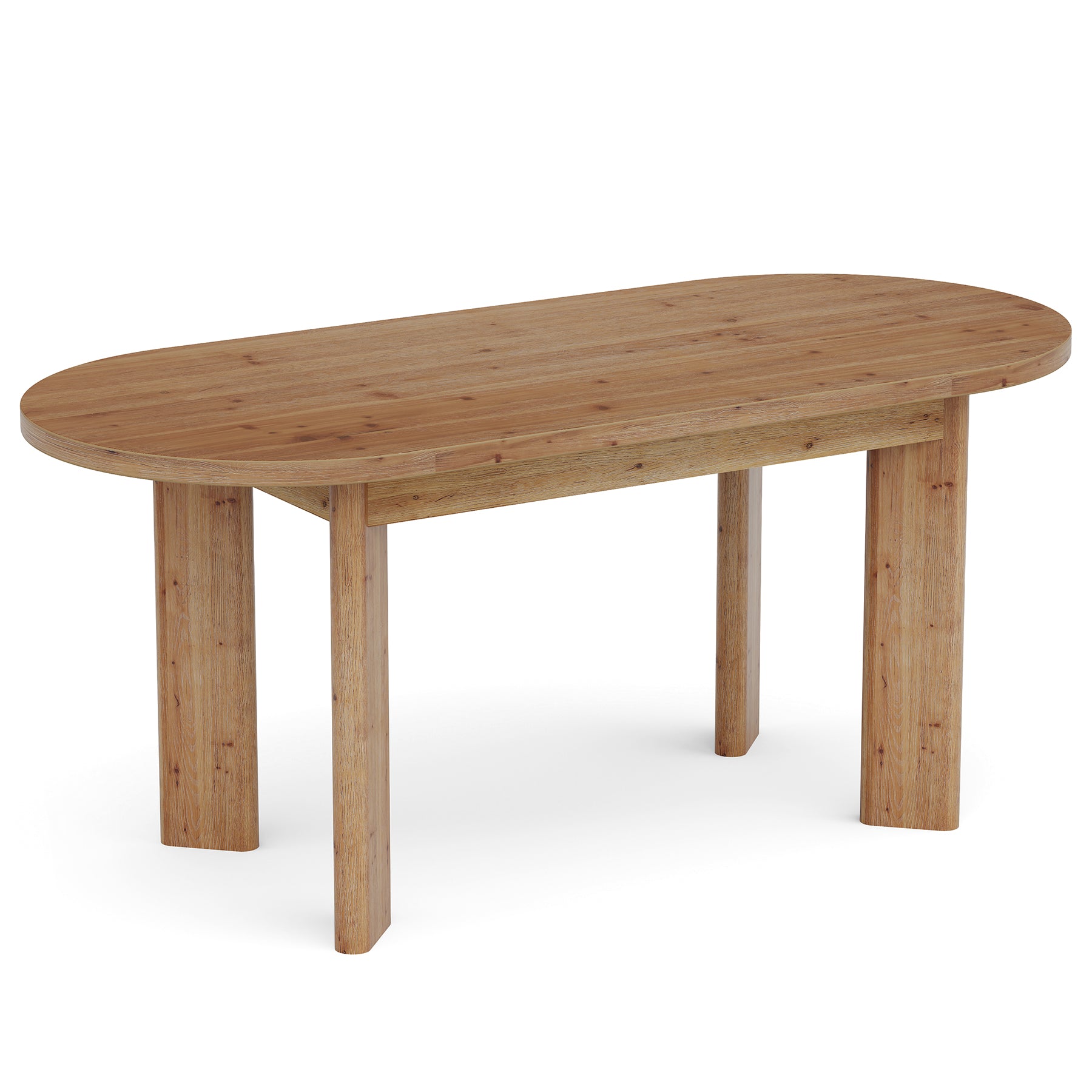 63" Oval Executive Desk, Office Solid Wood Computer Desk with Reinforced Frame