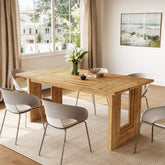 63" Solid Wood Farmhouse Dining Table for 6, Rectangular Wooden Kitchen Table 3