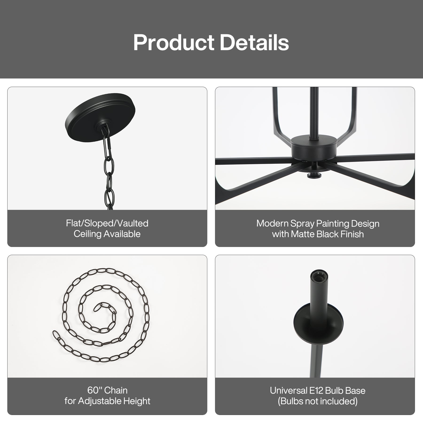 6-Light Chandeliers, 27" Pendant Light Fixtures Industrial Lighting