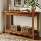 41.3" Solid Wood Console Table, Farmhouse Entryway Table With Storage Shelf 3