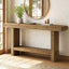 63" Solid Wood Console Table, 2-Tier Narrow Entryway Table for Hallway