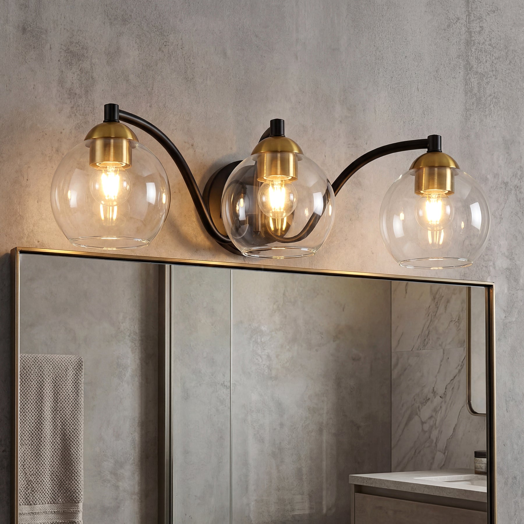 3-Light Bathroom Vanity Light, Modern Wall Sconce Lighting Fixture for Bathroom, Bedroom
