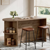 63" Home Bar Table with Drawer, Cabinet and Open Shelves for Kitchen 3