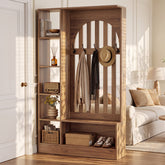 70.9" Tall Room Divider, Freestanding Wall Divider Partition with Storage Shelves 3