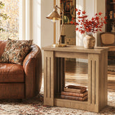 2-Tier Farmhouse End Table, 23.6" Side Table Nightstand with Storage for Living Room 3