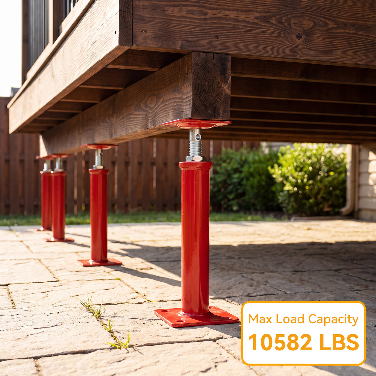 6 Pack House Floor Jacks for Lifting & Leveling, Heavy Duty Screw Jacks with Swiveling Top Plate