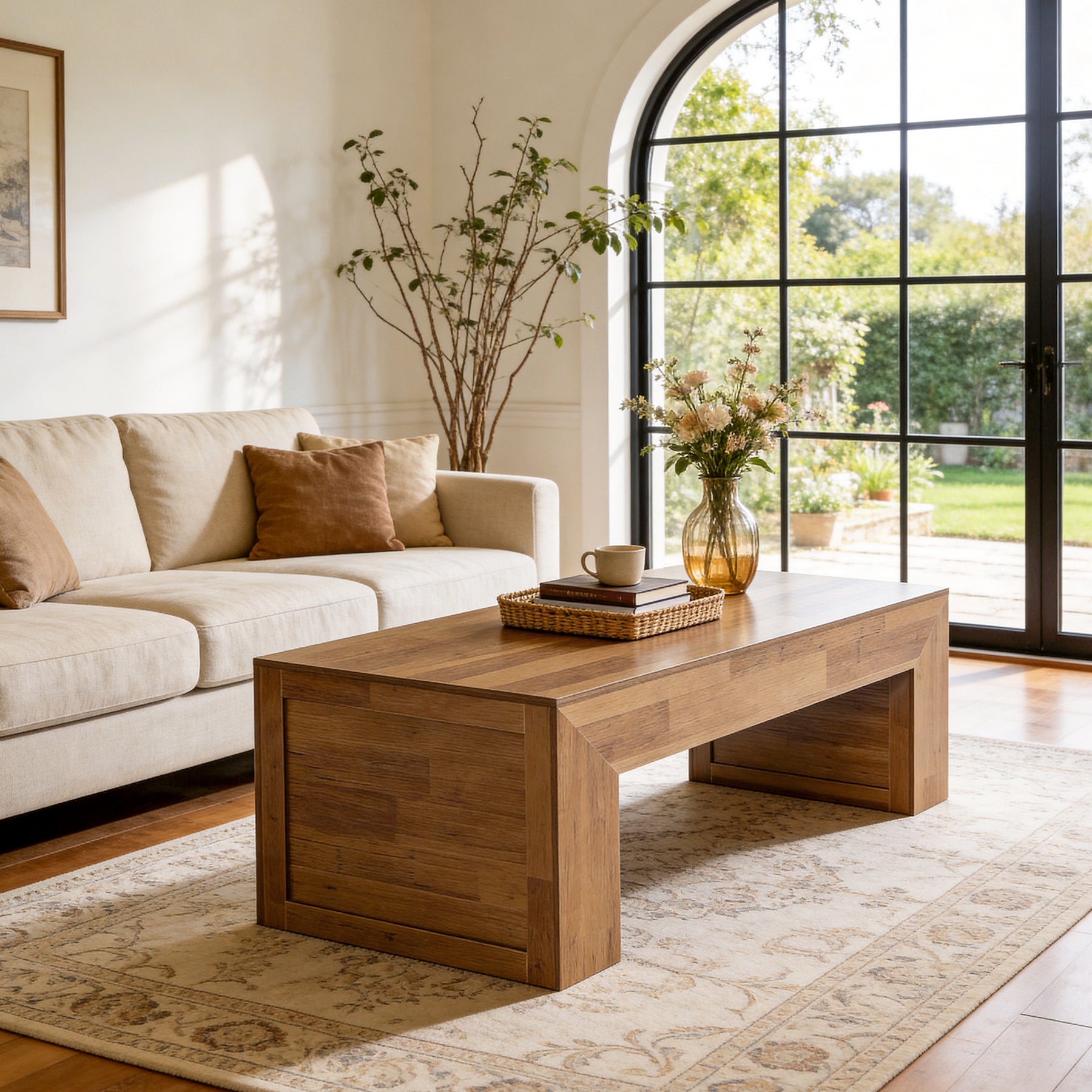 Tribesigns 47" Farmhouse Coffee Table, Wooden Center Table for Living Room