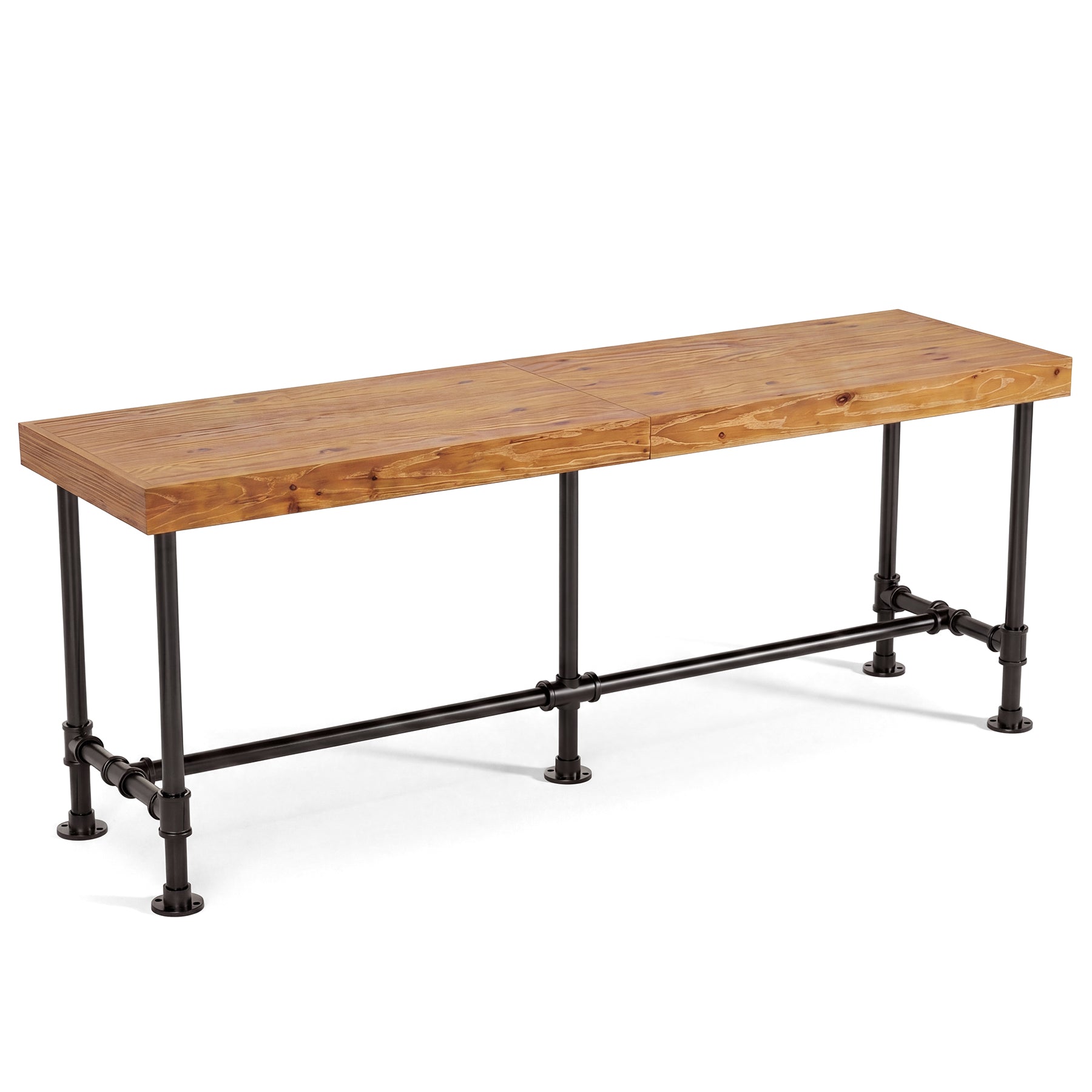 70.87" Solid Wood Bar Table for 6-8 People, Industrial Counter Height Pub Table