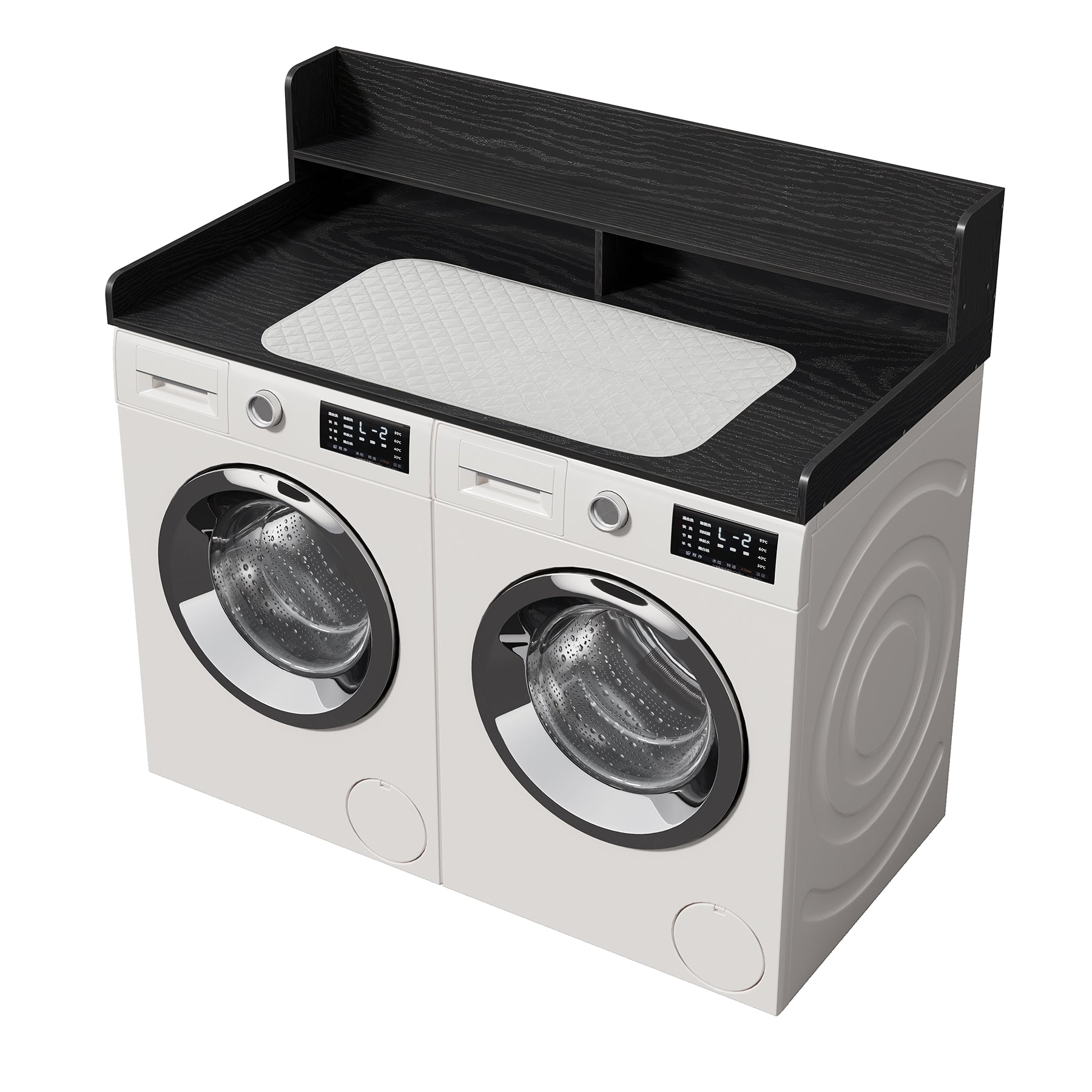 2-Tier Washer Dryer Countertop with Ironing Mat for Laundry Room Organization, Waterproof, Stain-Resistant