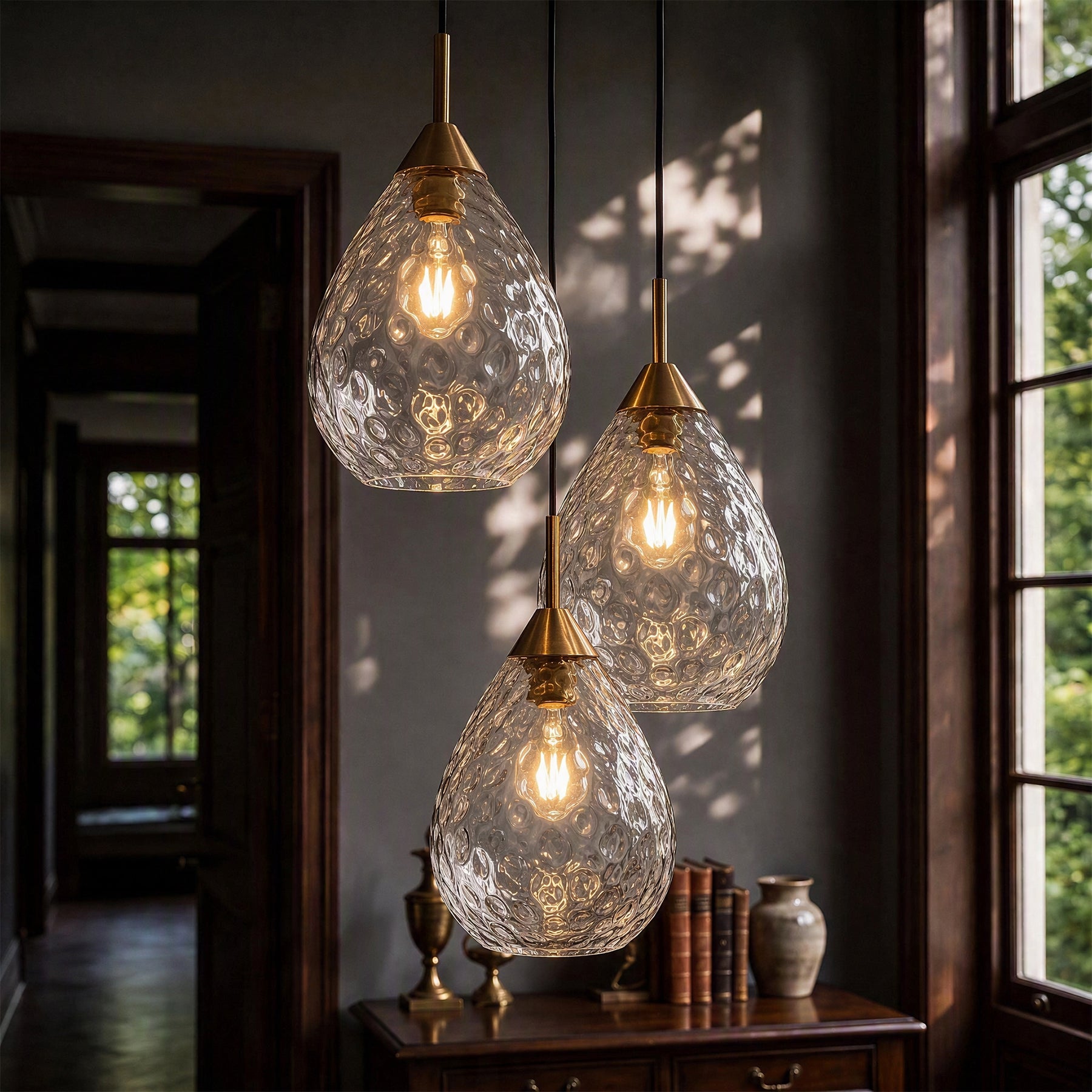 3-Light Pendant Light, Modern Hanging Cluster Ceiling Light Fixture, Adjustable Height